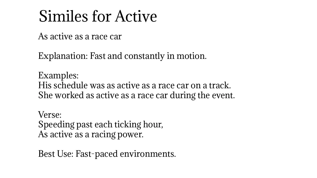 Similes for Active Examples (2026)