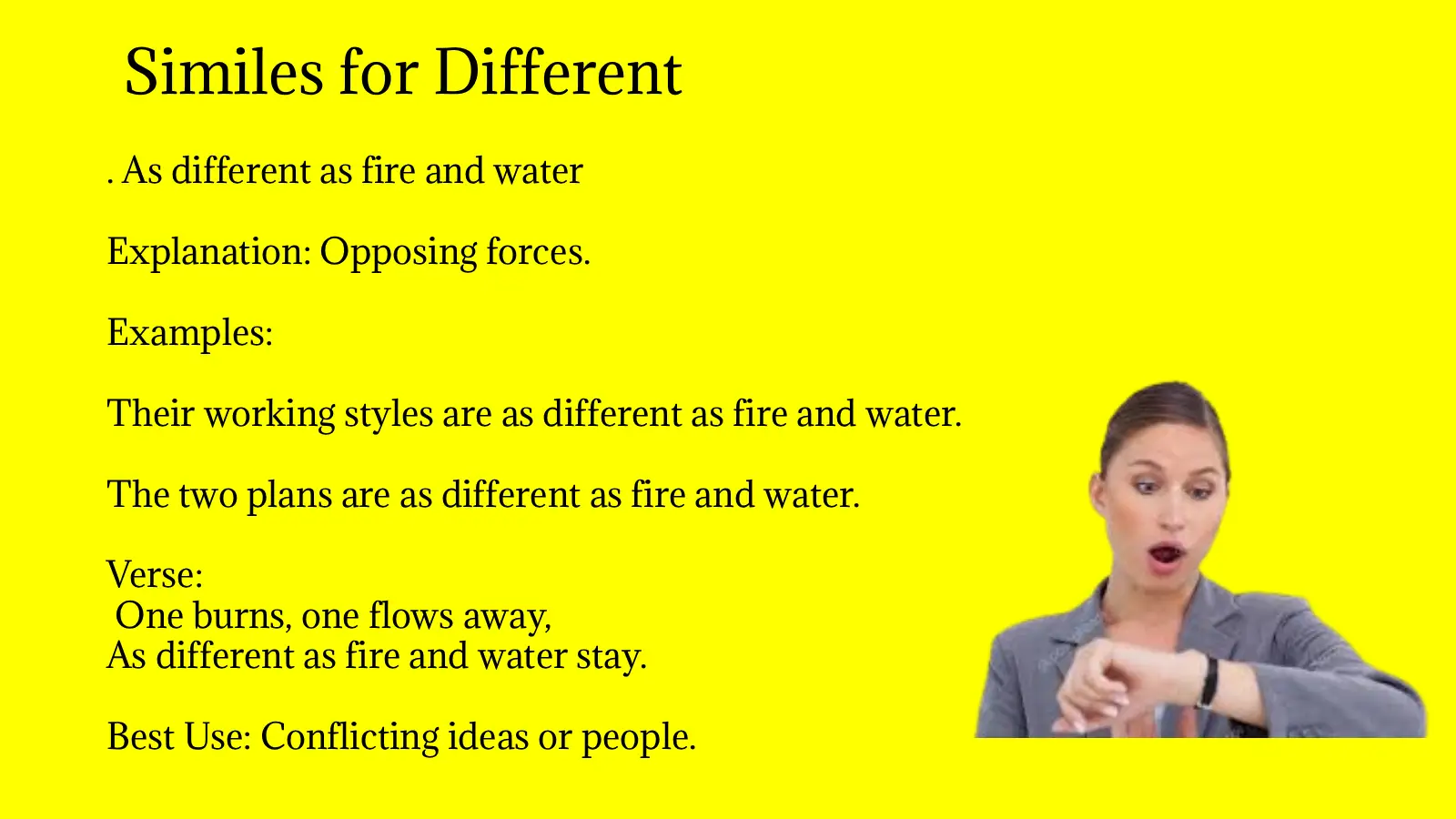 Similes for Different with Meanings and Examples