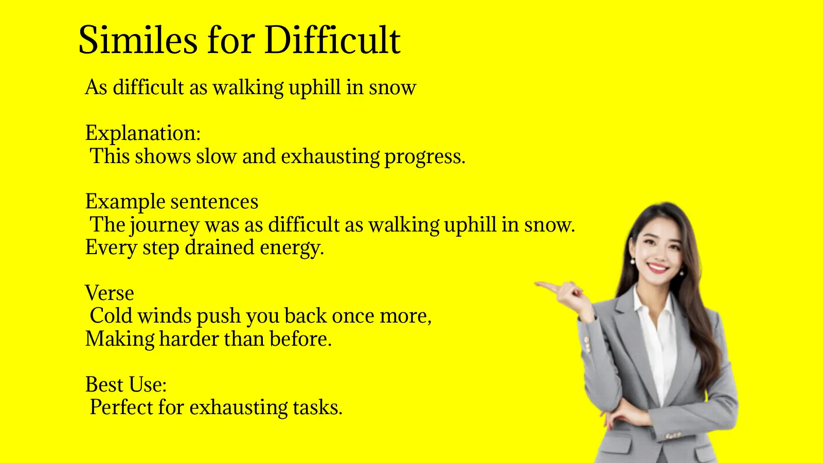 Similes for Difficult