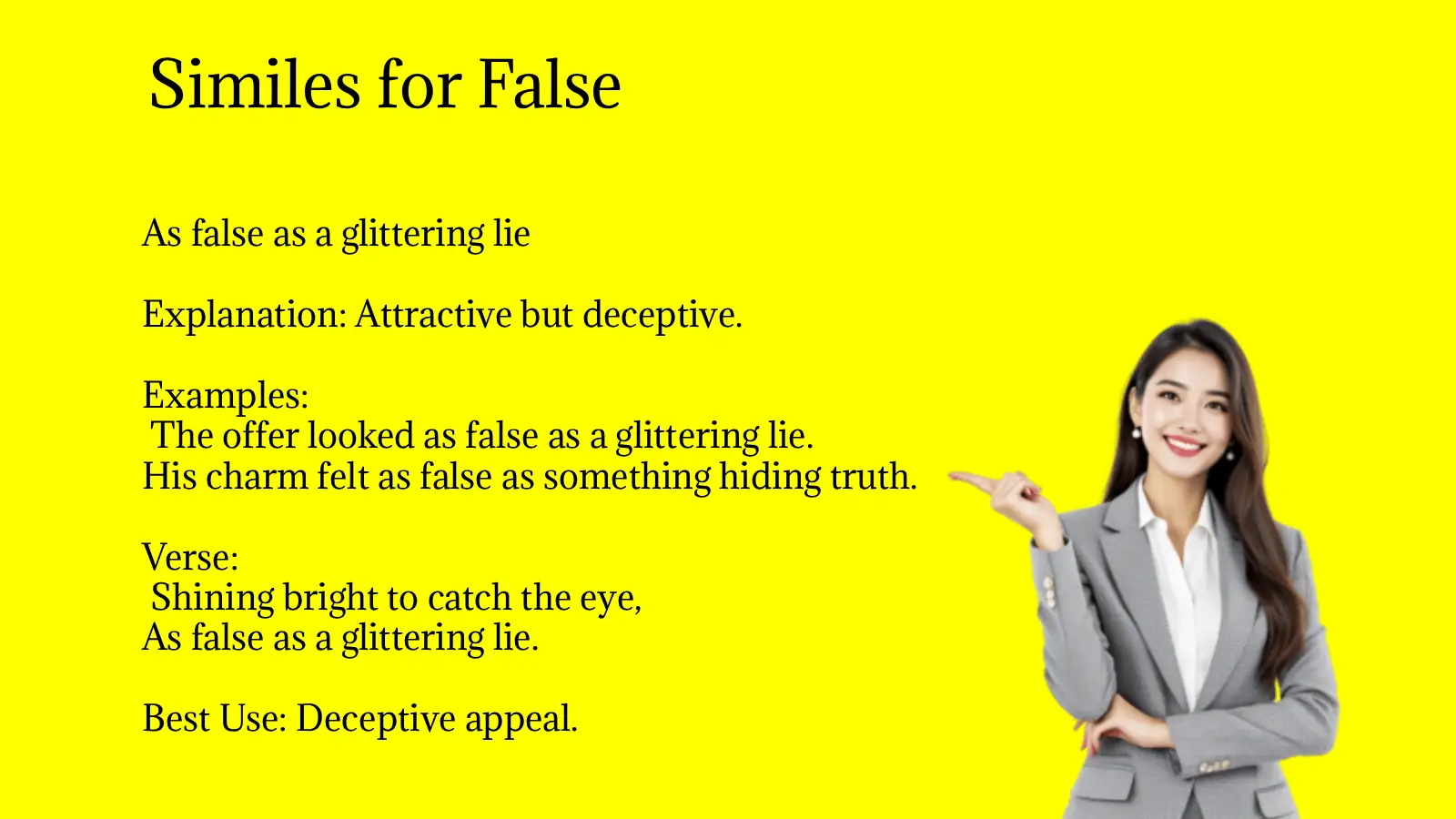 Similes for False
