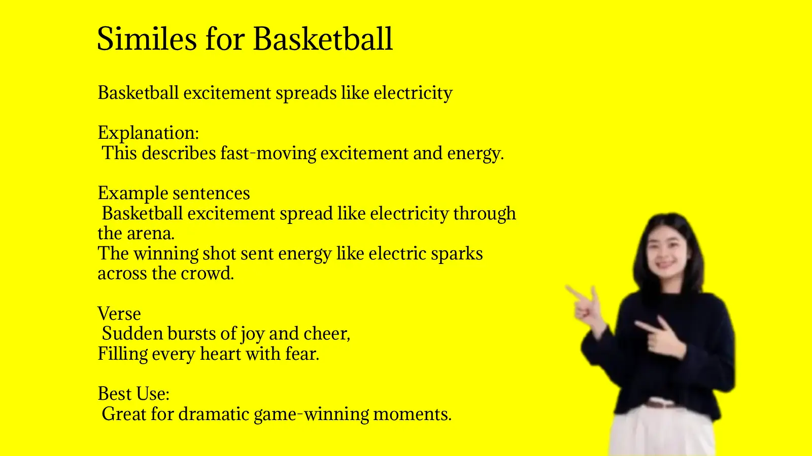 Similes for Basketball