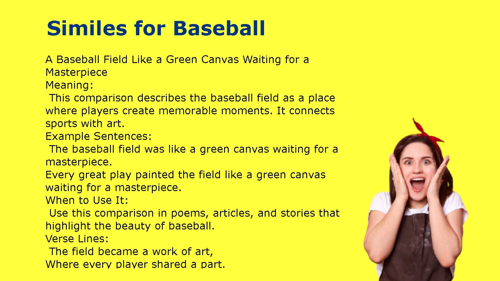 Similes for Baseball Examples
