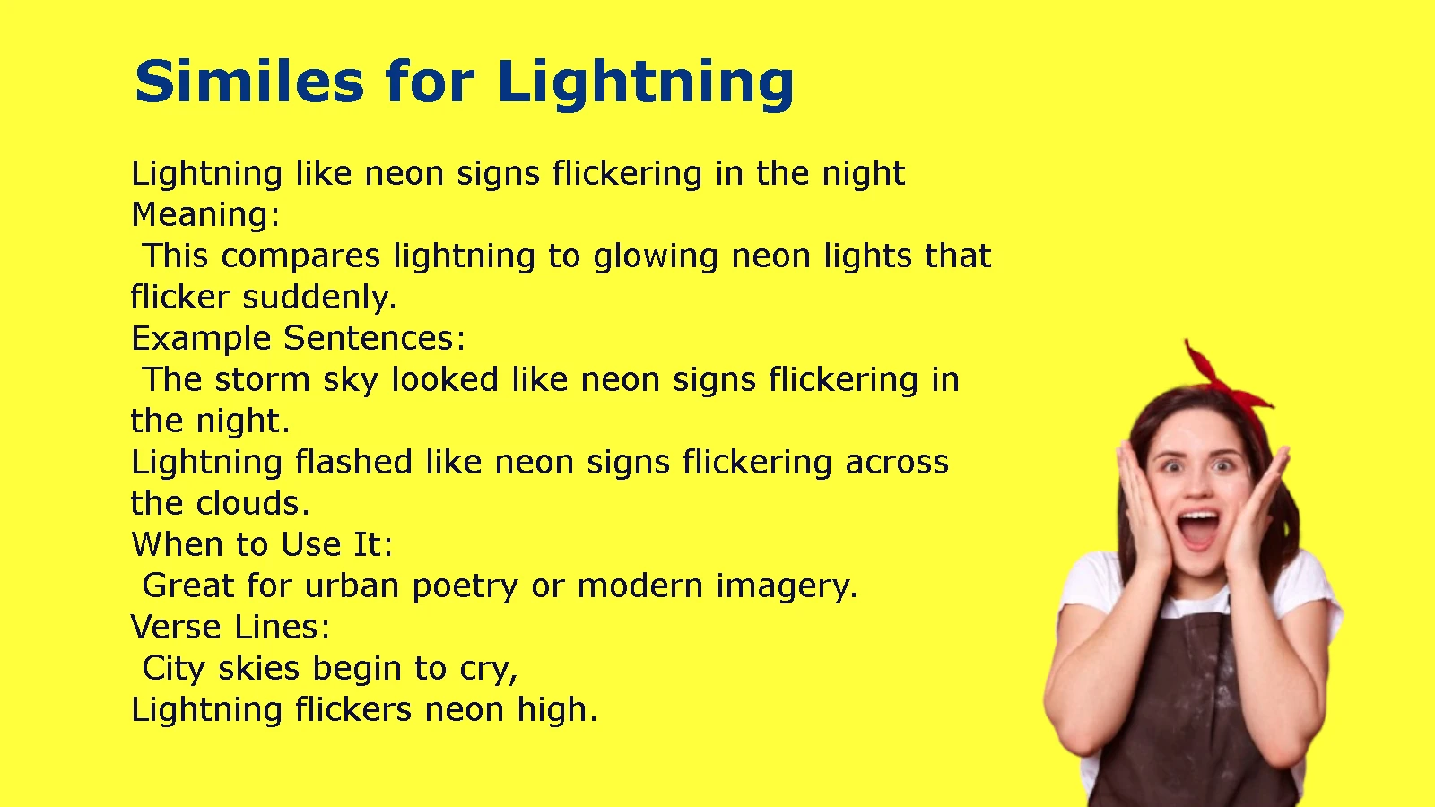 Similes for Lightning: Comparisons for Writers