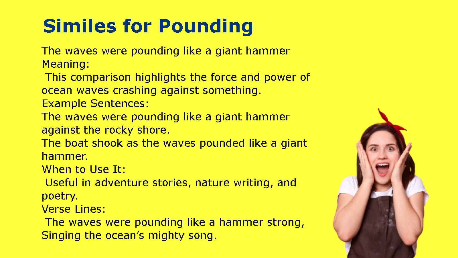 Similes for Pounding in Literature and Everyday Language
