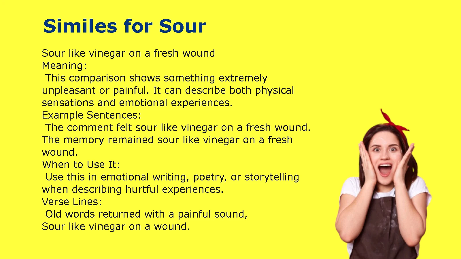 Similes for Sour Examples