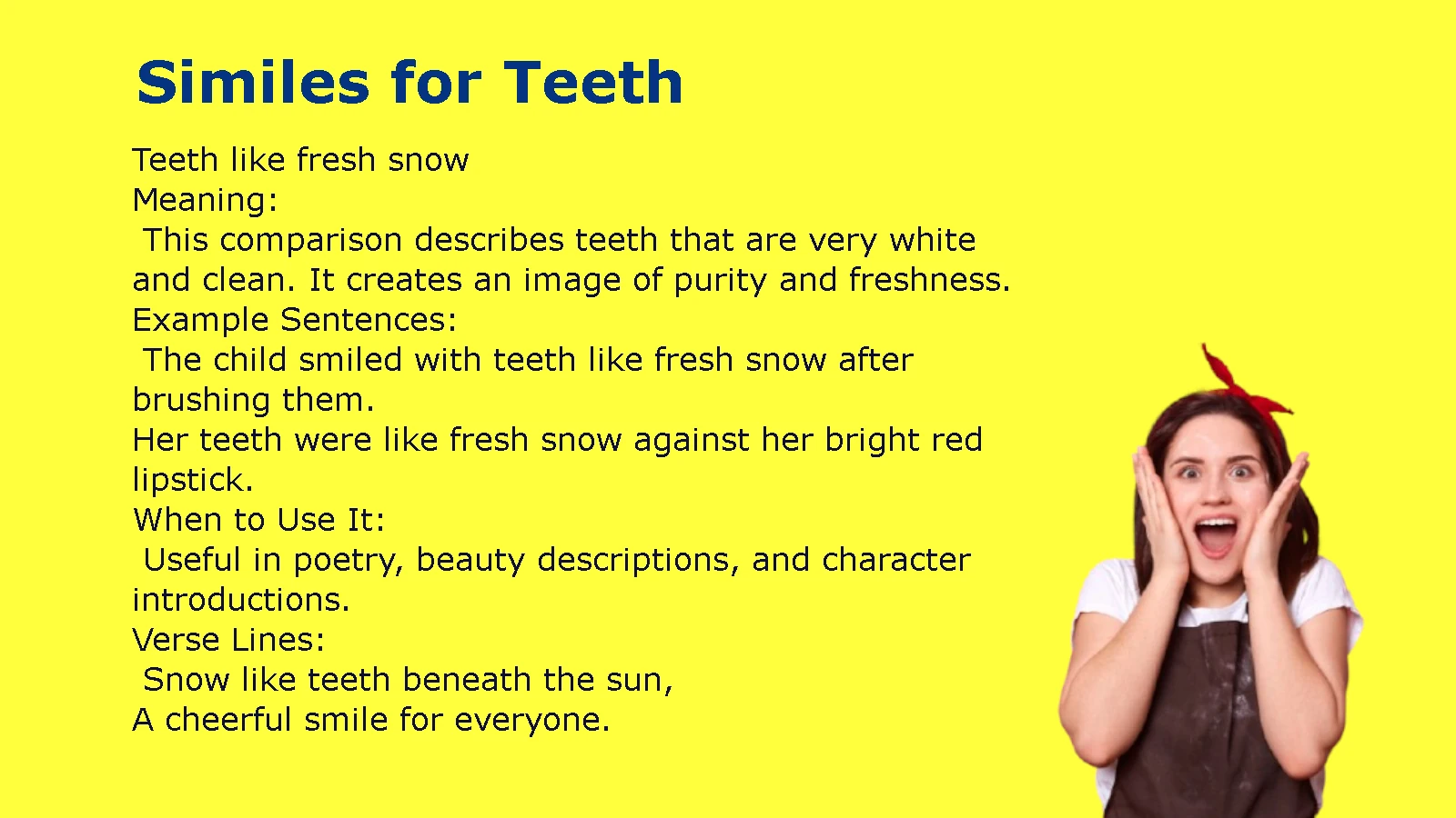 Creative Similes for Teeth with Simple Explanations