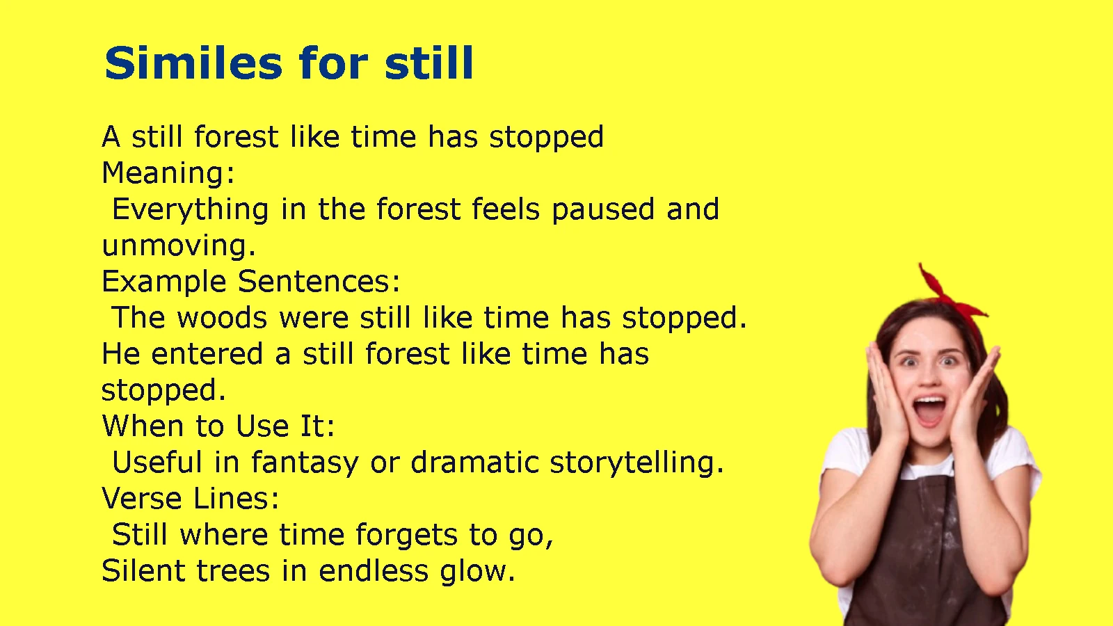 Similes for Still with Simple Explanations and Examples