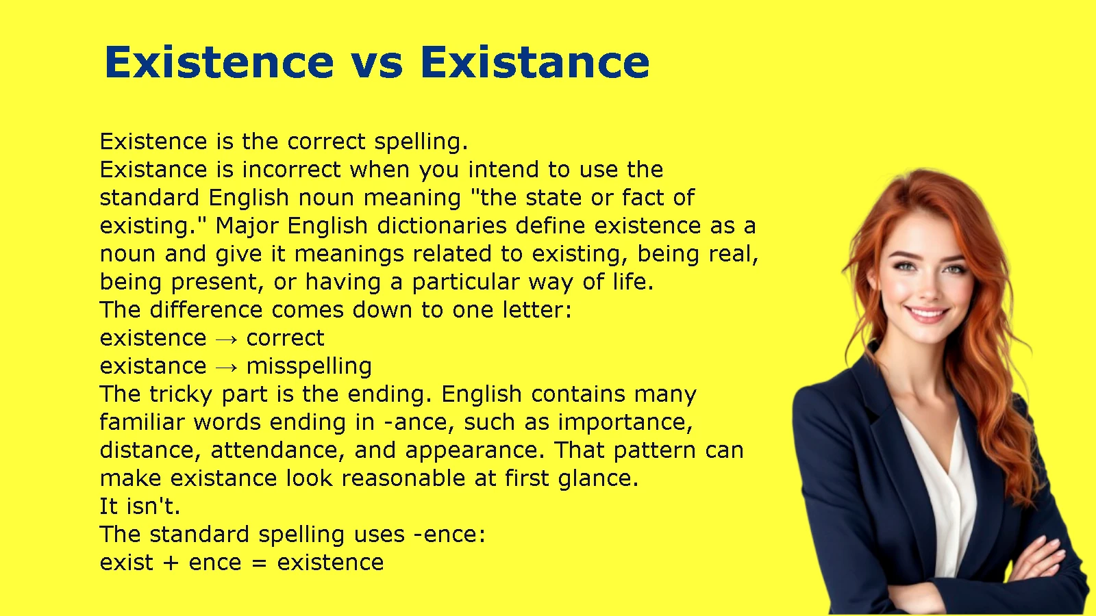 Existence vs Existance