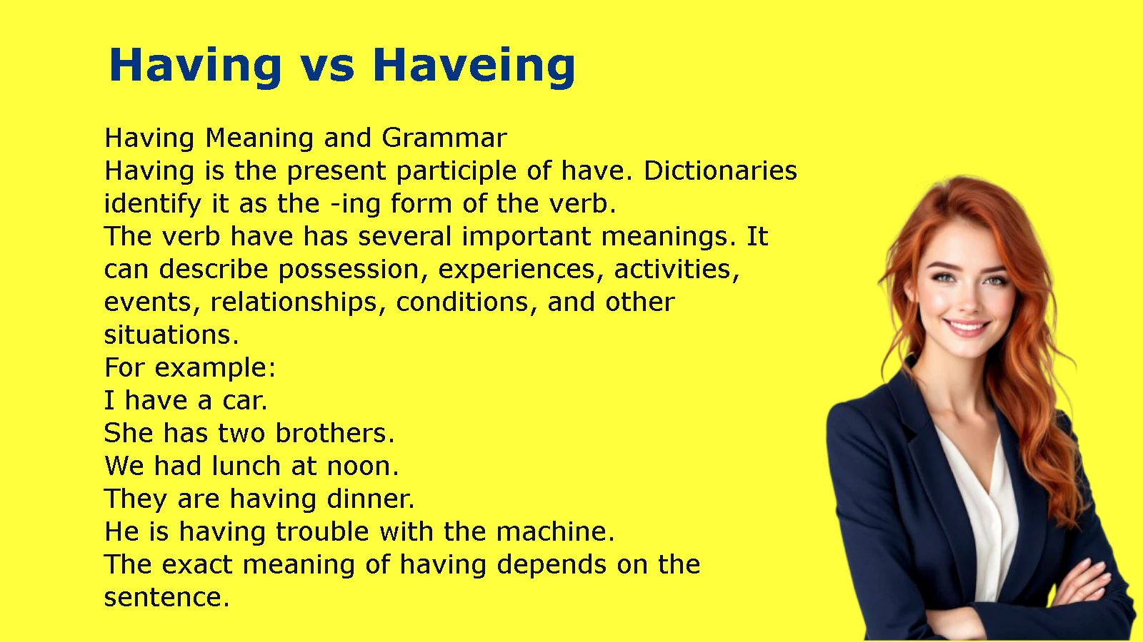 Having vs Haveing