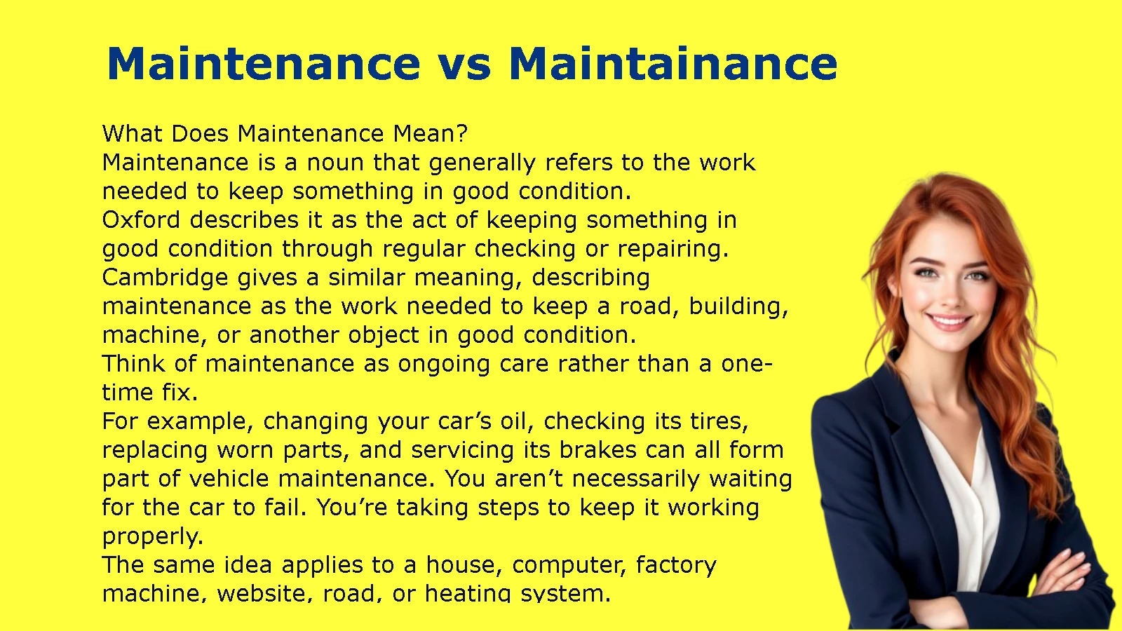Maintenance vs Maintainance