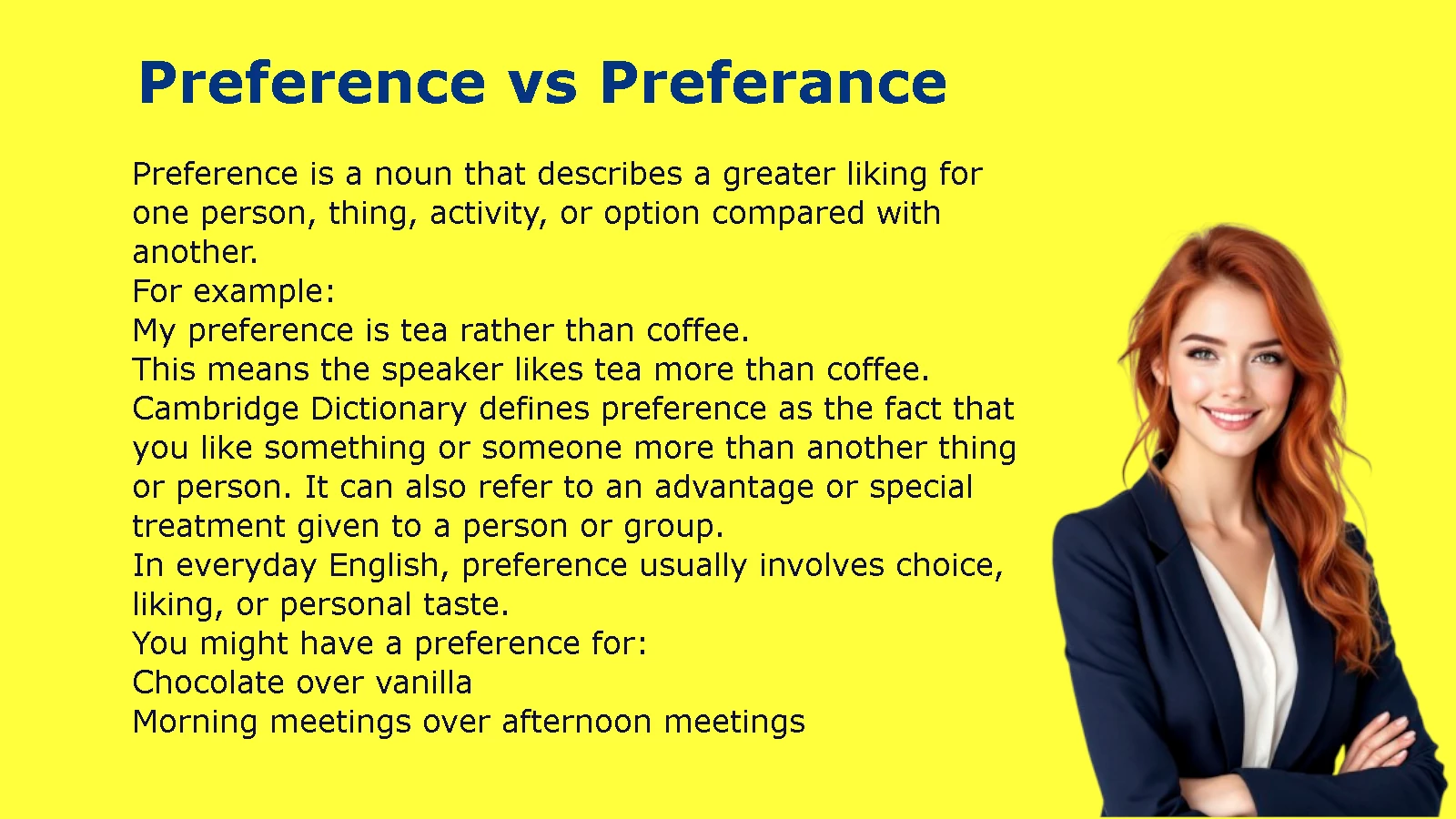 Preference vs Preferance